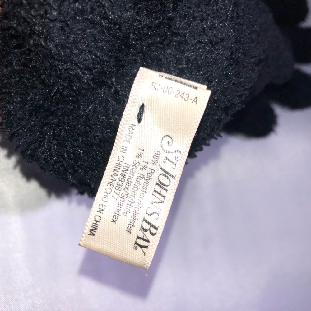 St. Johns Bay Black Fuzzy Knit Winter Gloves SJ-00-243-A Soft Plush Warm Cuffs - Picture 4 of 8